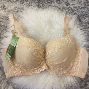 New SEXY Nude Underwire Lace Jeweled Bra 34C